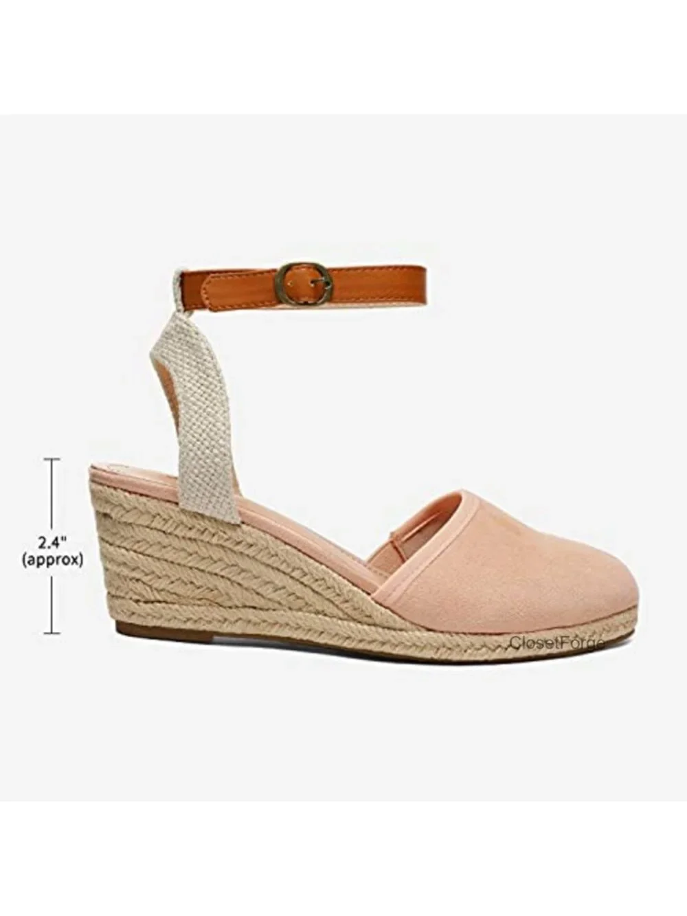 Espadrille Wedge Sandals Closed Toe Ankle Strap Womens Casual